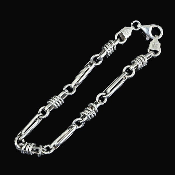Vintage Italian Sterling Silver Link Chain Bracelet - Boylerpf
