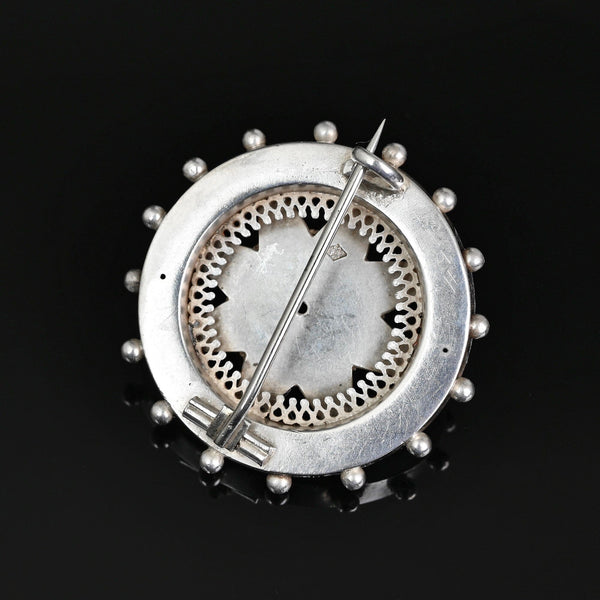 Antique Victorian Sterling Silver Target Star Brooch - Boylerpf