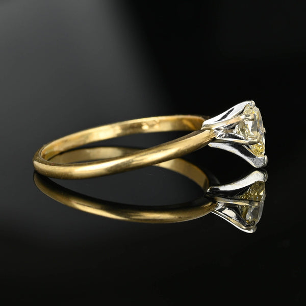 Pear Cut Yellow Diamond Solitaire Engagement Ring - Boylerpf