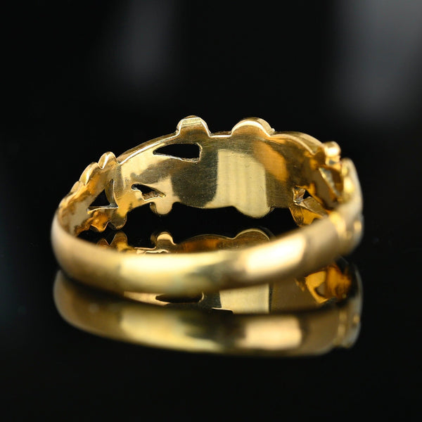 Antique 18K Gold Pearl Cluster Rose Cut Diamond Ring - Boylerpf