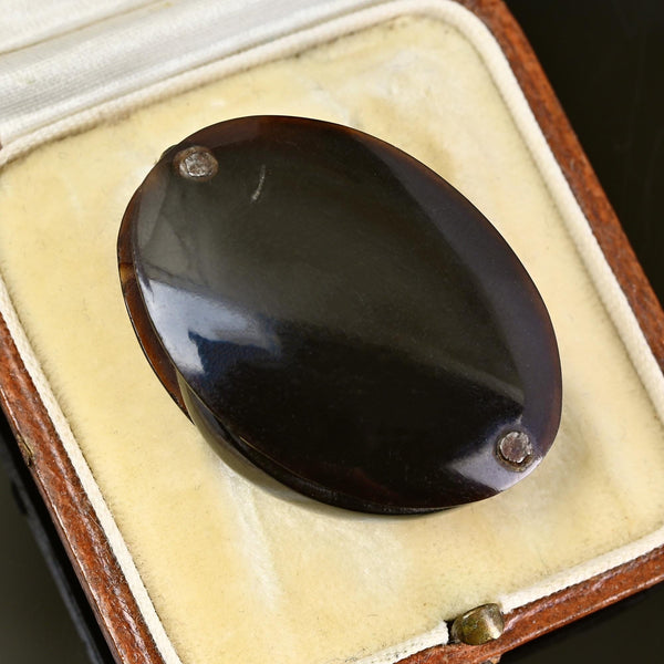 Antique Tortoiseshell Quizzing Magnifying Glass Pendant - Boylerpf