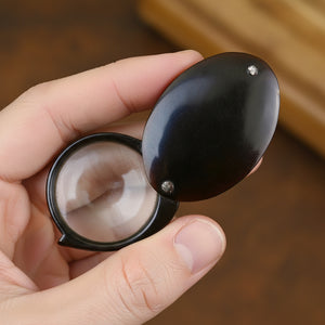 Antique Tortoiseshell Quizzing Magnifying Glass Pendant - Boylerpf