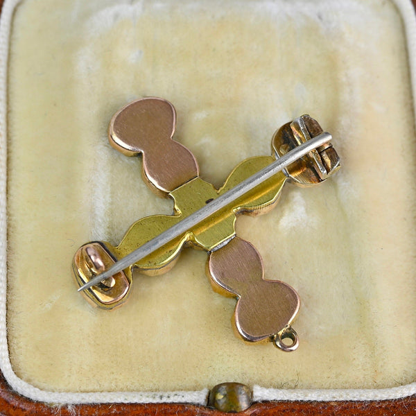 Antique Georgian Gold Flat Cut Garnet Brooch Pendant - Boylerpf