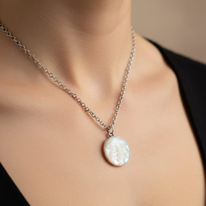 Art Deco Iridescent Man In The Moon Charm Pendant - Boylerpf