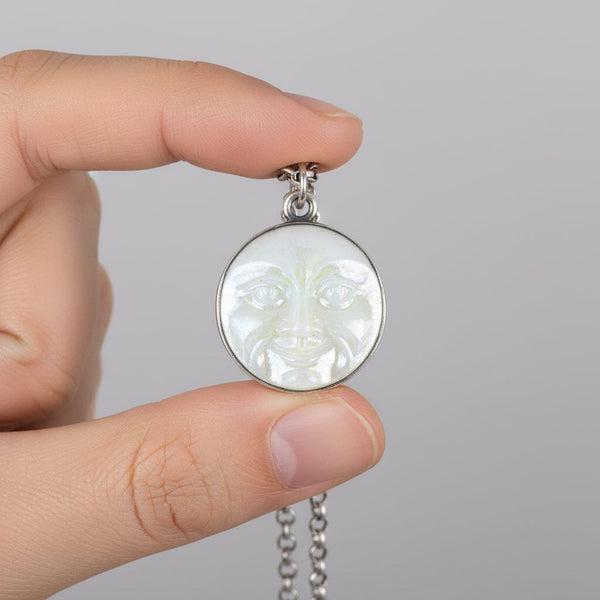 Art Deco Iridescent Man In The Moon Charm Pendant - Boylerpf