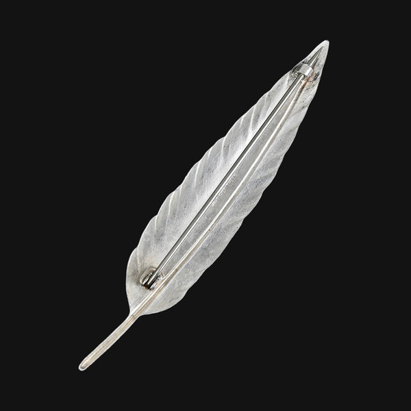 Vintage Sterling Silver Purple Enamel Feather Brooch - Boylerpf