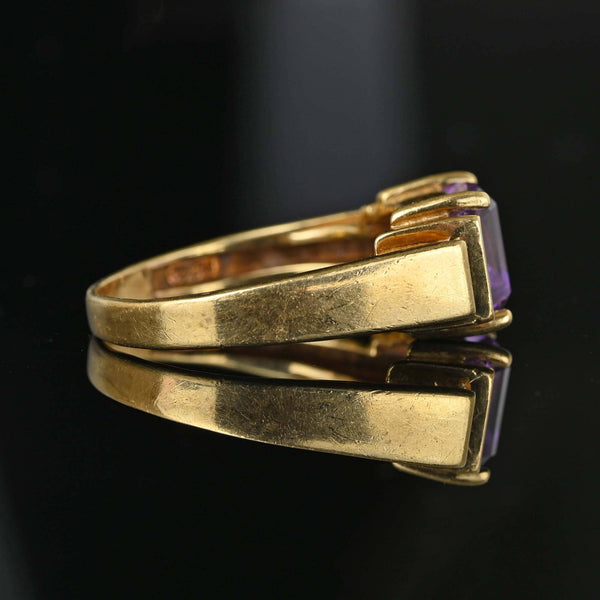 Fancy Barrel Cut Amethyst Diamond Ring Band in Gold - Boylerpf