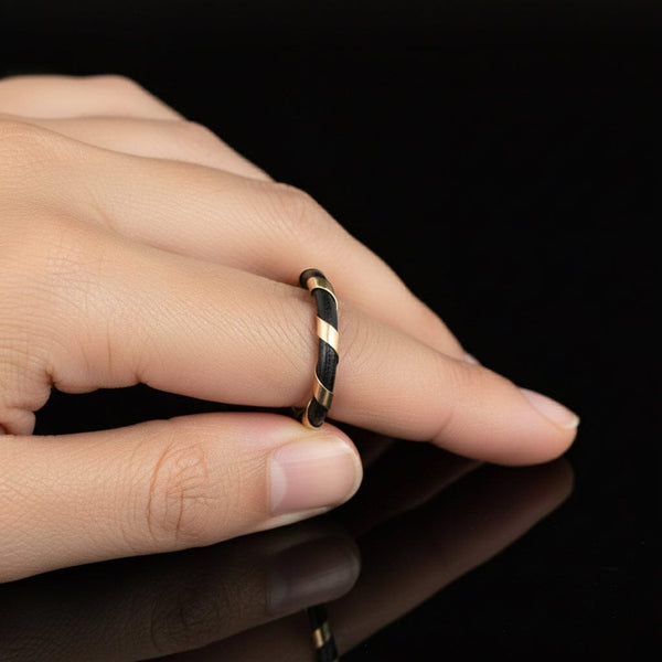 Antique Victorian Gold Elephant Hair Ring Band