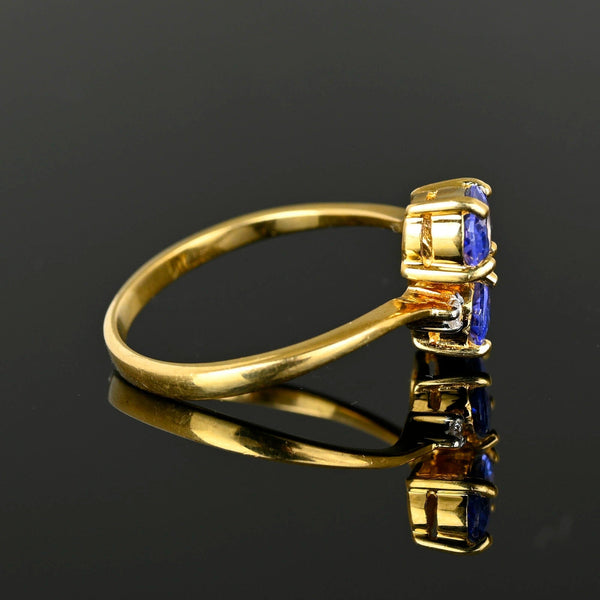 Toi et Moi 18K Gold Diamond Tanzanite Ring - Boylerpf
