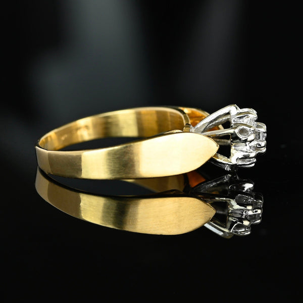 Vintage 14K Gold Daisy Cluster Diamond Ring - Boylerpf