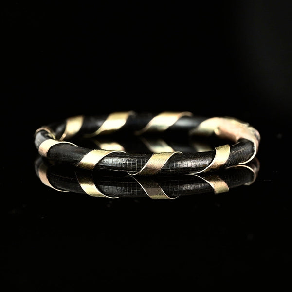 Antique Victorian Gold Elephant Hair Ring Band