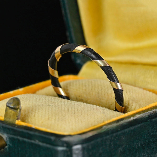 Antique Victorian Gold Elephant Hair Ring Band