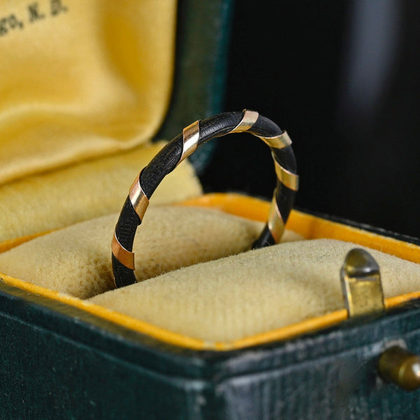 Antique Victorian Gold Elephant Hair Ring Band