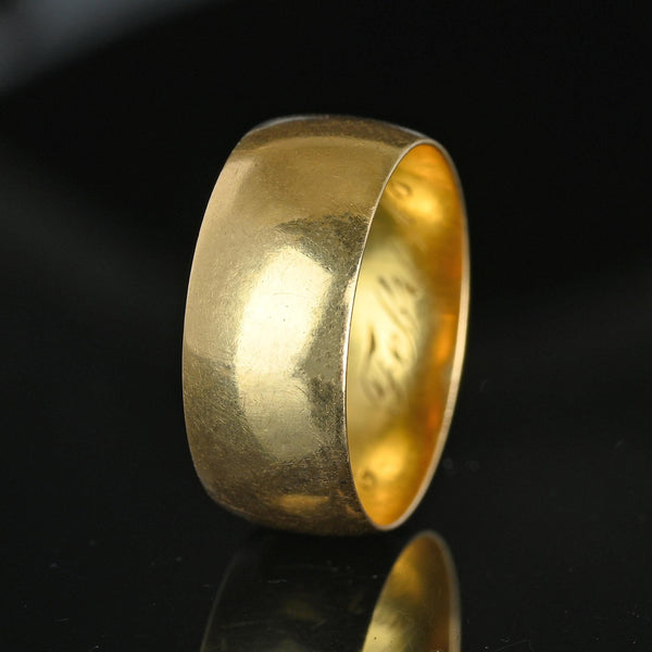 Mens Antique Victorian 18K Gold Ring, Wide Band - Boylerpf