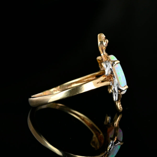 Unique Two Tone 14K Gold Opal Ruby Turtle Ring - Boylerpf