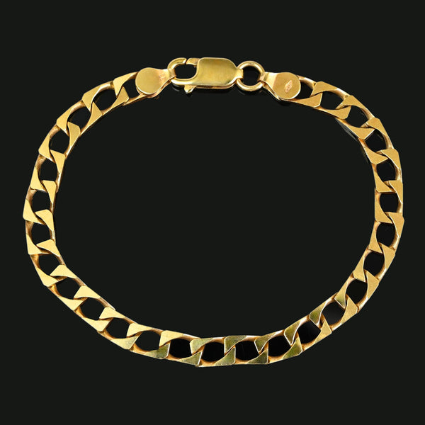 Vintage 9K Gold Cuban Curb Link Bracelet
