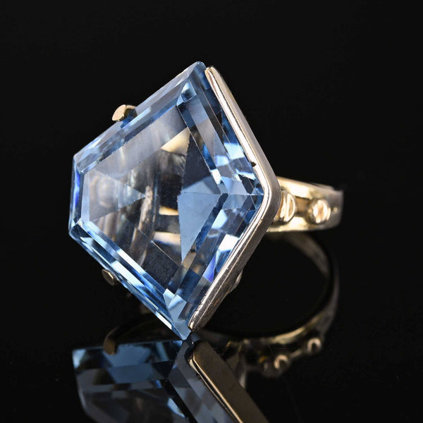 Fine Specialty Cut Blue Topaz Arrow Ring in 14K Gold - Boylerpf