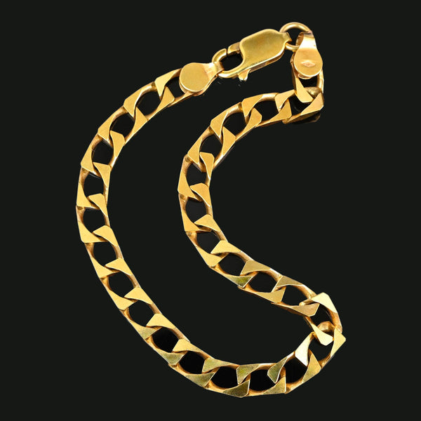 Vintage 9K Gold Cuban Curb Link Bracelet