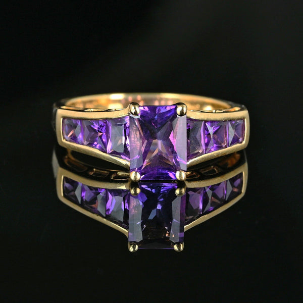 Vintage 14K Gold Amethyst Cocktail Ring - Boylerpf