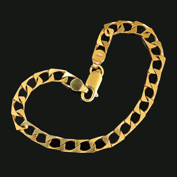 Vintage 9K Gold Cuban Curb Link Bracelet