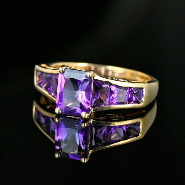 Vintage 14K Gold Amethyst Cocktail Ring - Boylerpf