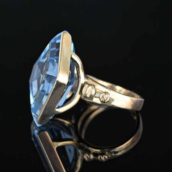Fine Specialty Cut Blue Topaz Arrow Ring in 14K Gold - Boylerpf