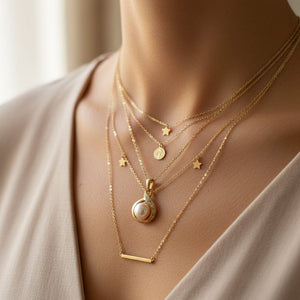 18K Gold Pearl Diamond Pendant Necklace, Estate Elegant Jewel - Boylerpf