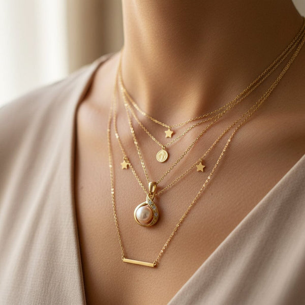18K Gold Pearl Diamond Pendant Necklace, Estate Elegant Jewel - Boylerpf