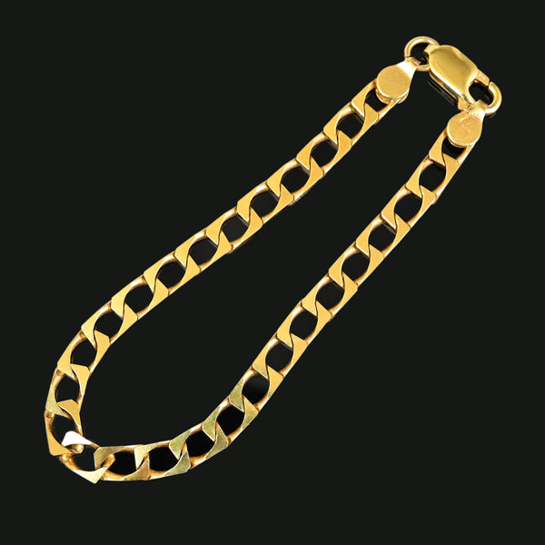 Vintage 9K Gold Cuban Curb Link Bracelet