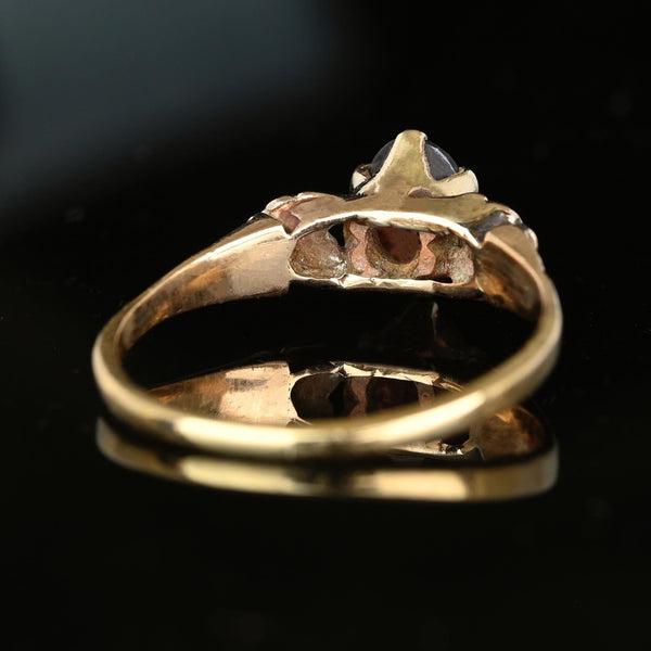 Antique Victorian 14K Gold Seed Pearl Garnet Ring - Boylerpf