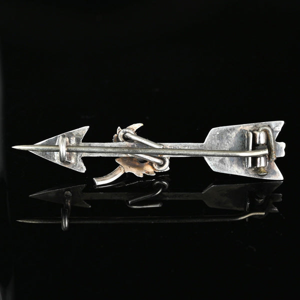 Antique Silver Scottish Agate Pearl Thistle Arrow Brooch
