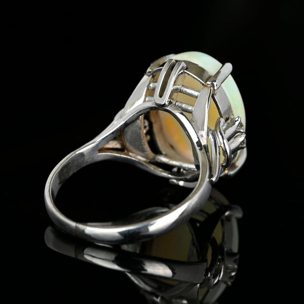 Magnificent Platinum Diamond 4.25 CTW Opal Ring - Boylerpf