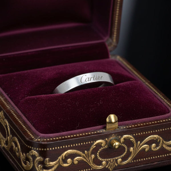 Vintage Cartier Platinum 3mm Wedding Band Ring - Boylerpf