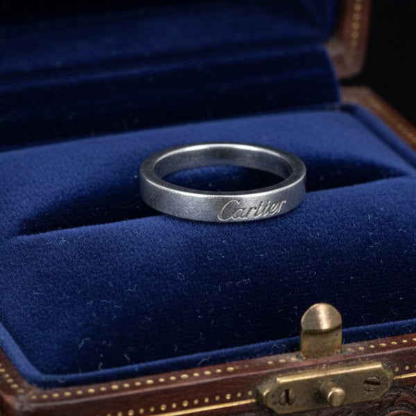 Vintage Cartier Platinum 3mm Wedding Band Ring - Boylerpf