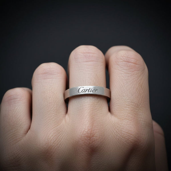 Vintage Cartier Platinum 3mm Wedding Band Ring - Boylerpf