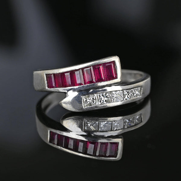 Baguette Ruby Princess Cut Diamond Snake Ring - Boylerpf