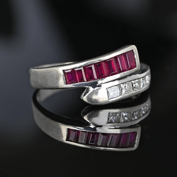 Baguette Ruby Princess Cut Diamond Snake Ring - Boylerpf