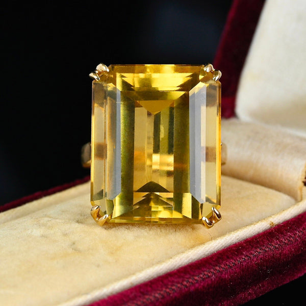 Vintage 22 CTW Citrine Cocktail Ring in 14K Gold - Boylerpf