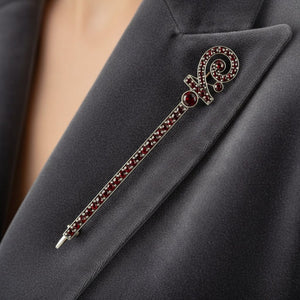 Antique Victorian Long Rose Cut Garnet Brooch - Boylerpf
