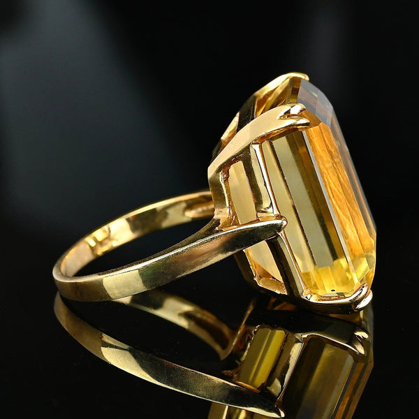 Vintage 22 CTW Citrine Cocktail Ring in 14K Gold - Boylerpf