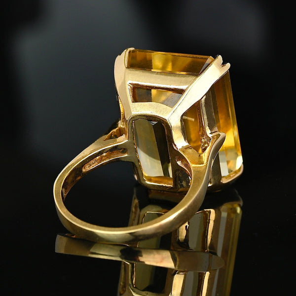 Vintage 22 CTW Citrine Cocktail Ring in 14K Gold - Boylerpf