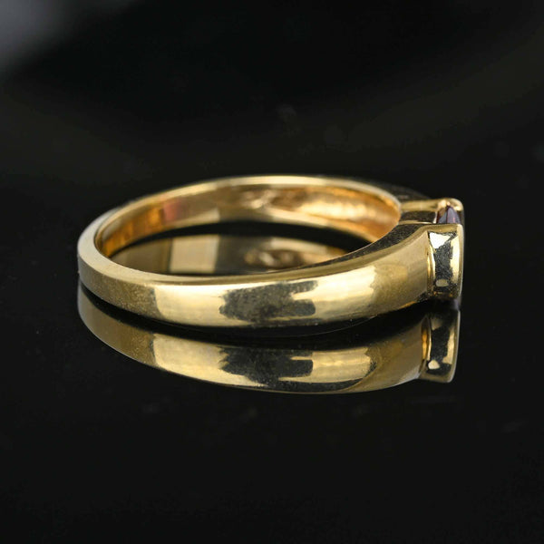 Signet Style Gold Smooth Top Rhodolite Garnet Ring - Boylerpf