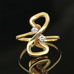 Vintage Double Infinity Figure Eight Diamond Ring in 14K Gold | Boylerpf