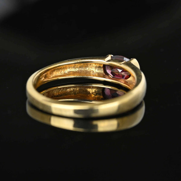 Signet Style Gold Smooth Top Rhodolite Garnet Ring - Boylerpf