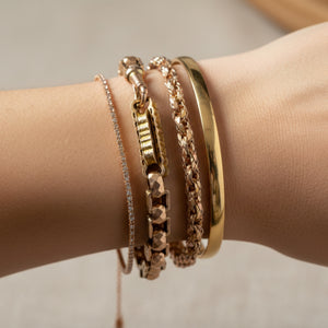 Antique Victorian 9K Gold Star Fancy Link Watch Chain Bracelet - Boylerpf