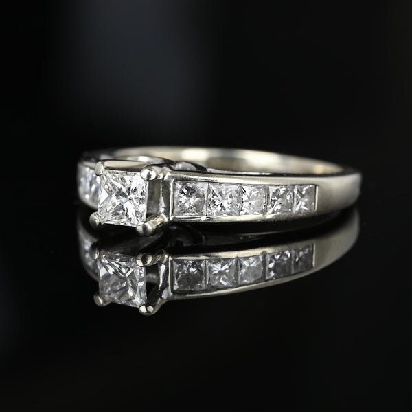 Vintage 1.35 Carat Princess Cut Diamond Engagement Ring - Boylerpf