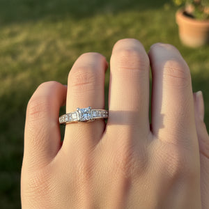 Vintage 1.35 Carat Princess Cut Diamond Engagement Ring - Boylerpf