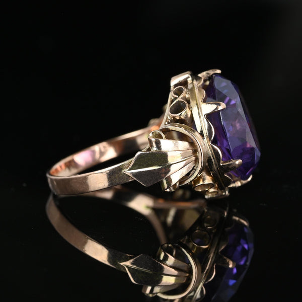 Retro 14K Gold Color Change Purple Sapphire Ring - Boylerpf