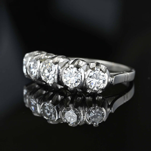 Exquisite Five Stone Platinum 1.25 Carat Diamond Ring - Boylerpf