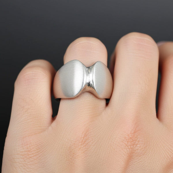 Vintage Georg Jensen Sterling Silver Modernist Wide Ring - Boylerpf